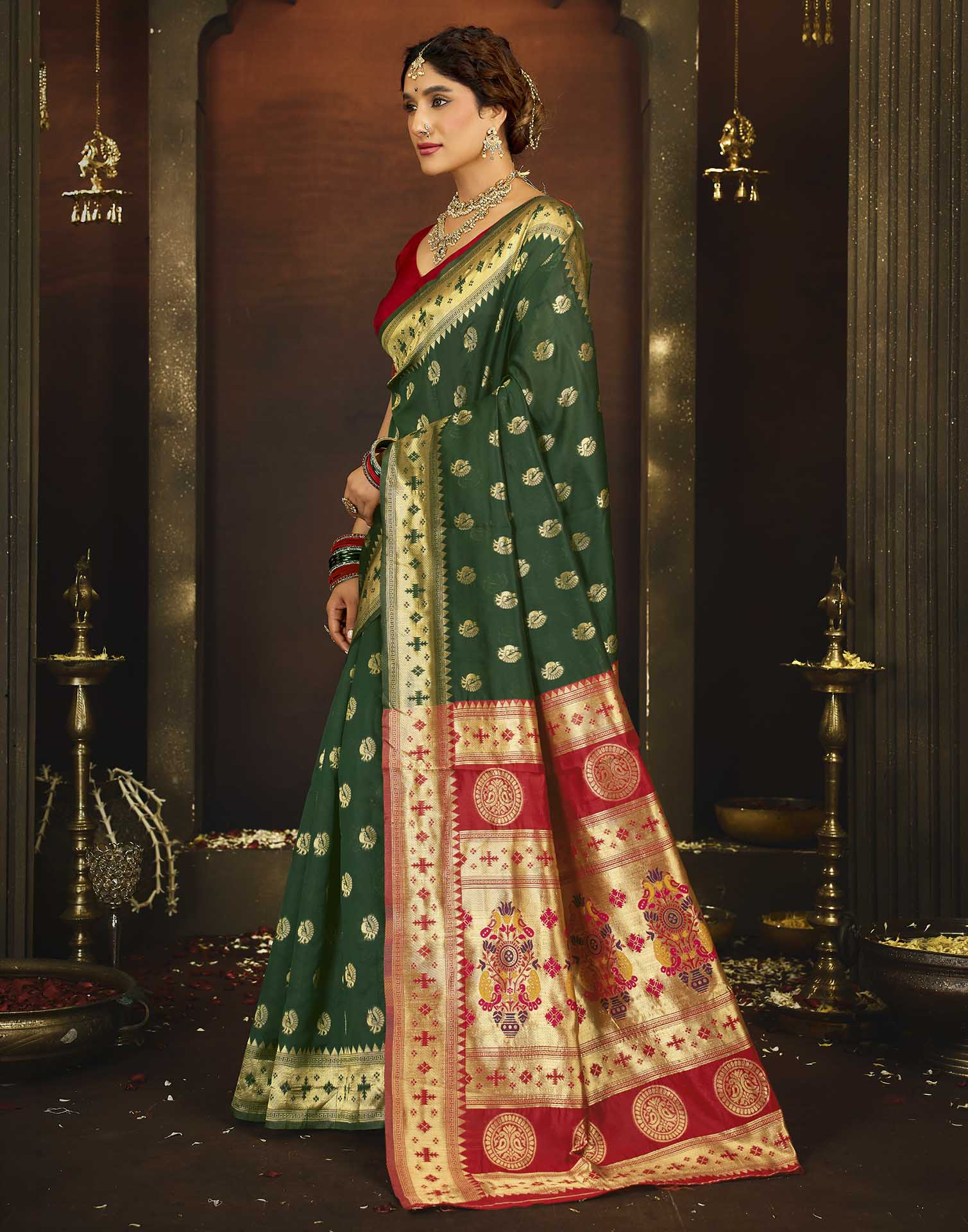 Green Silk Woven Paithani Saree