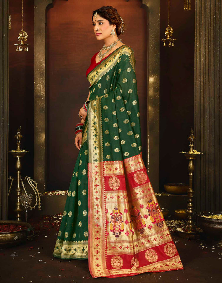 Green Silk Woven Paithani Saree