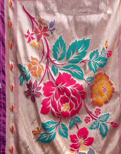 Lavender Silk Woven Paithani Saree