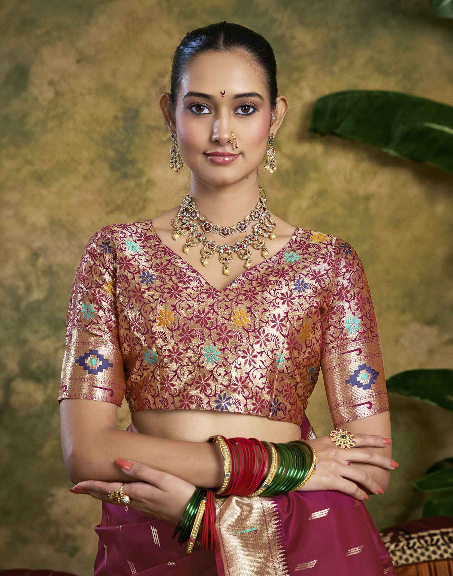 Maroon Silk Woven Paithani Saree