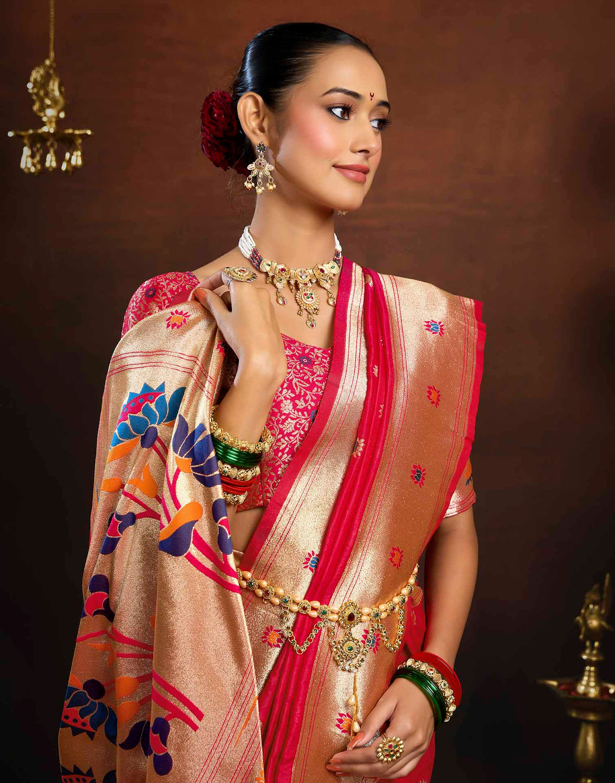 Pink Silk Woven Paithani Saree
