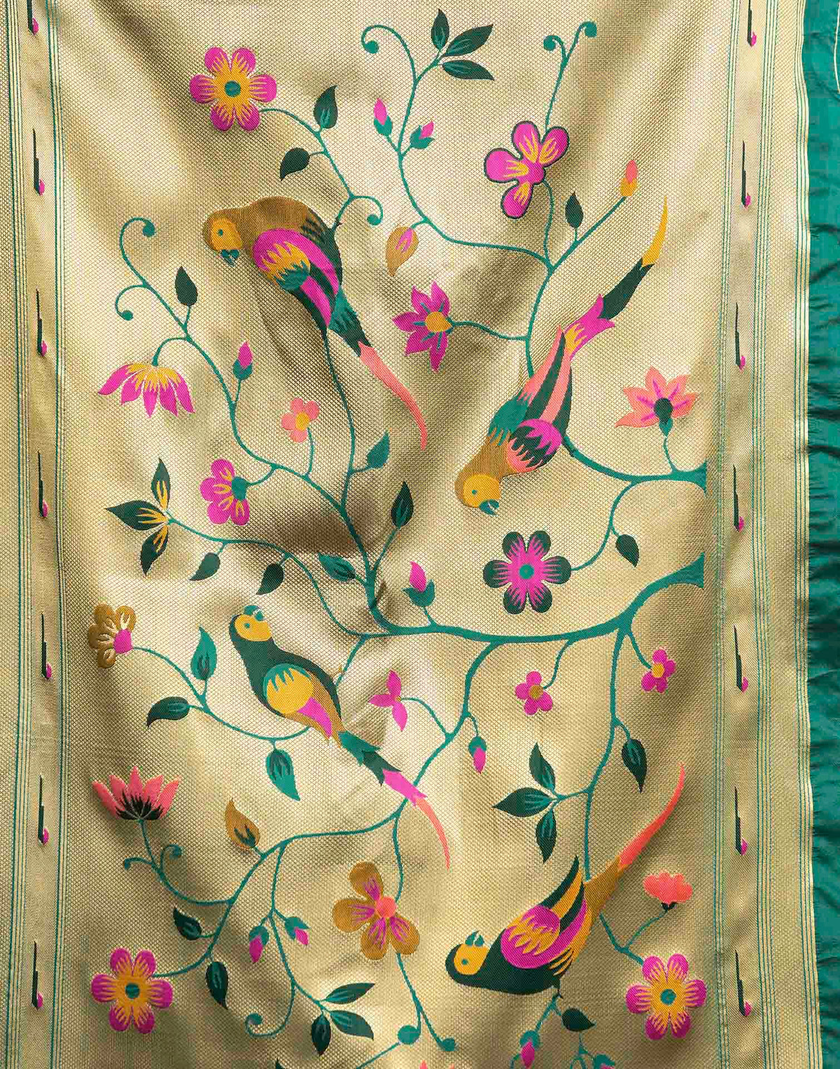 Turquoise Silk Woven Paithani Saree