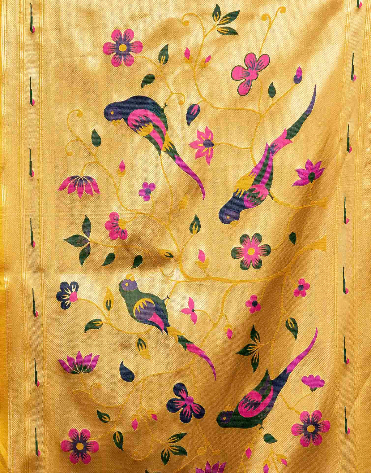 Yellow Silk Woven Paithani Saree