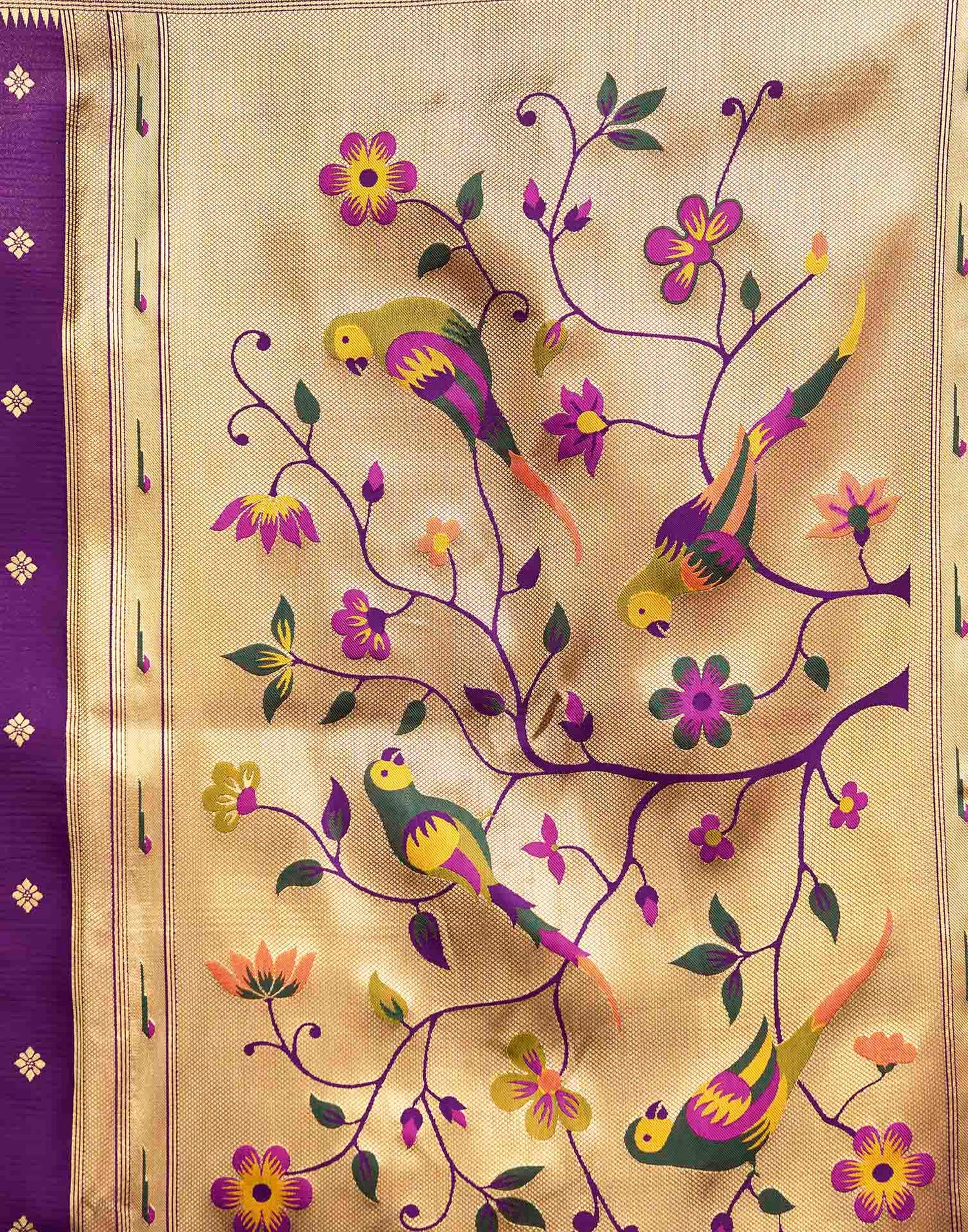 Purple Silk Woven Paithani Saree