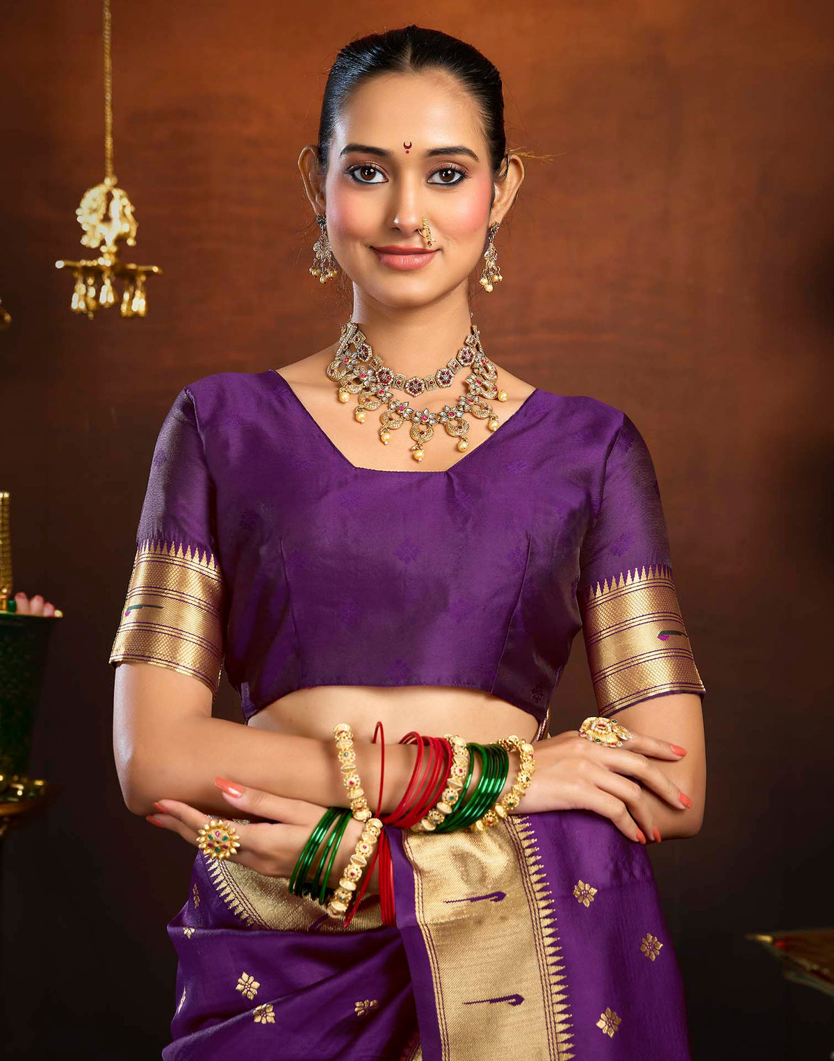 Purple Silk Woven Paithani Saree