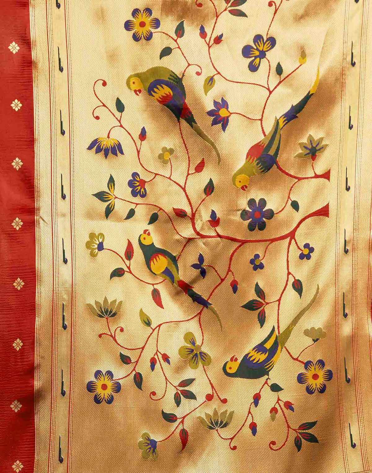 Red Silk Woven Paithani Saree