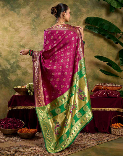 Pink Silk Woven Paithani Saree