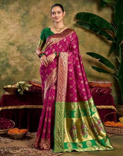 Pink Silk Woven Paithani Saree