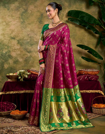 Pink Silk Woven Paithani Saree