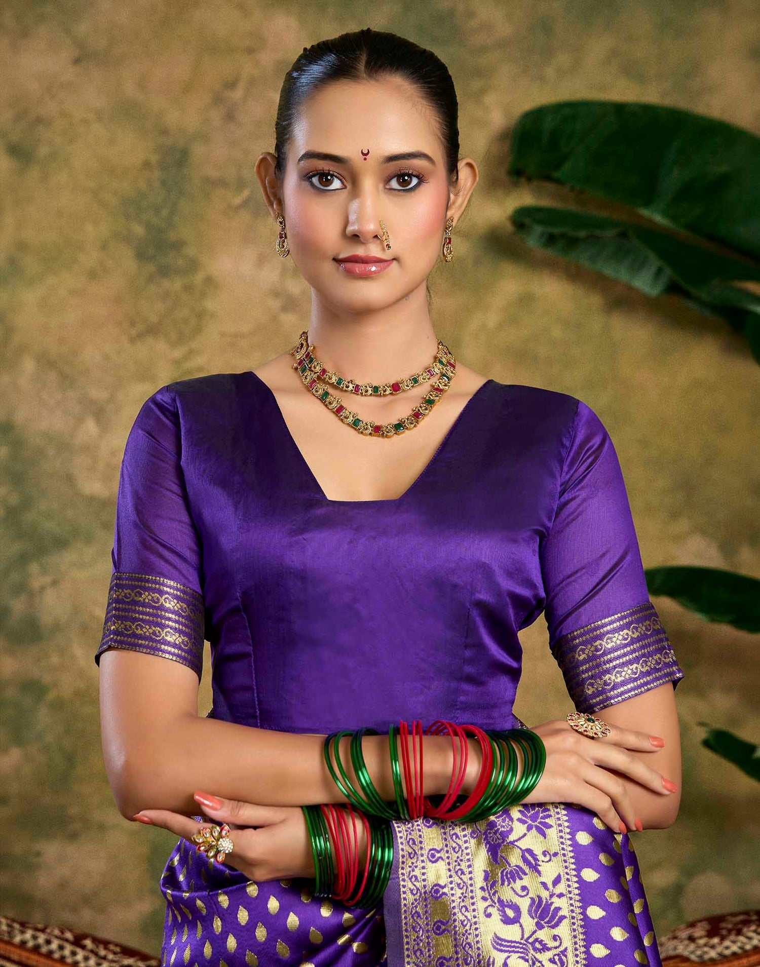 Purple Silk Woven Paithani Saree