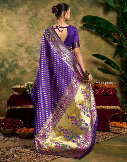 Purple Silk Woven Paithani Saree