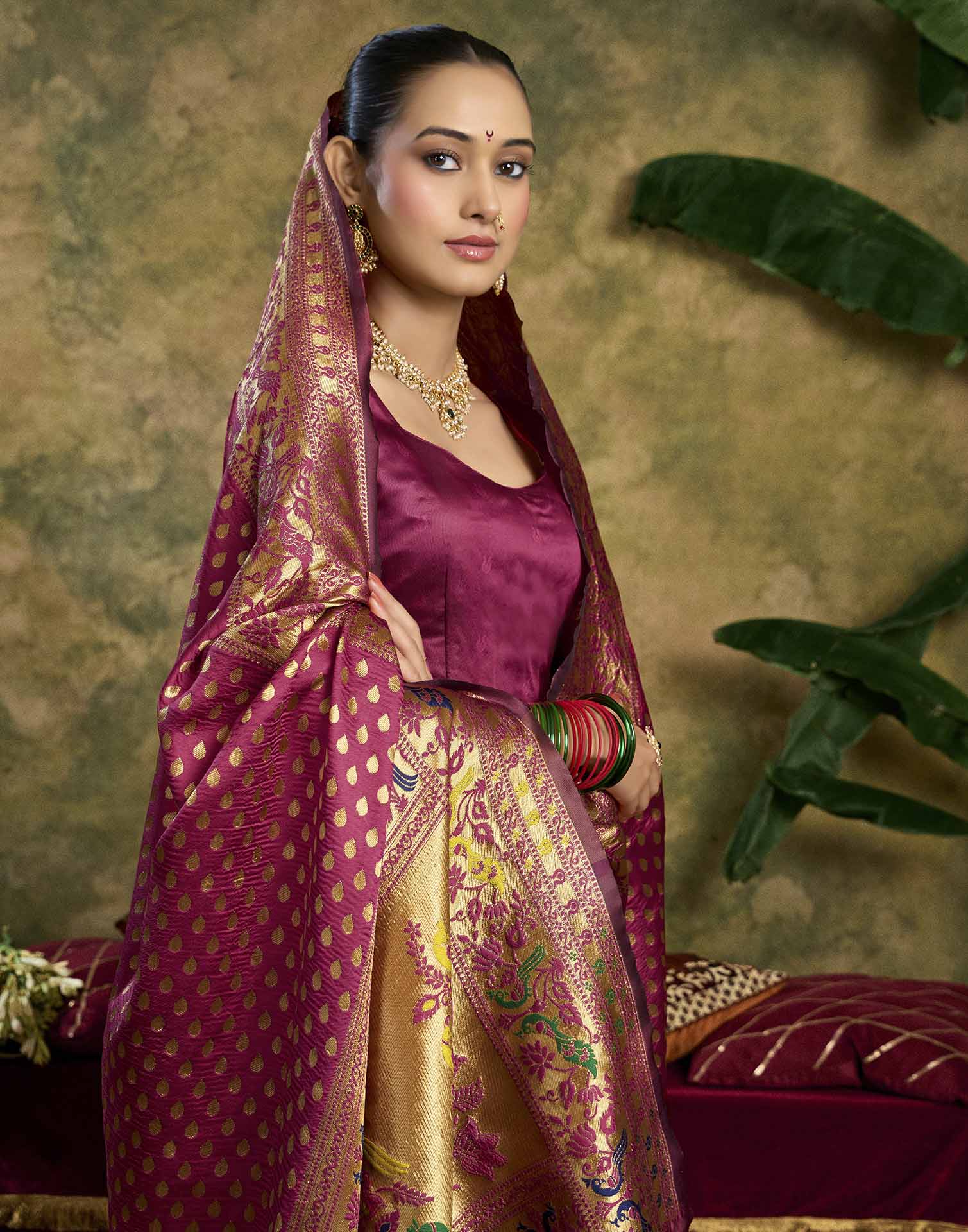 Rani Pink Silk Woven Paithani Saree