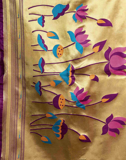 Purple Silk Woven Paithani Saree
