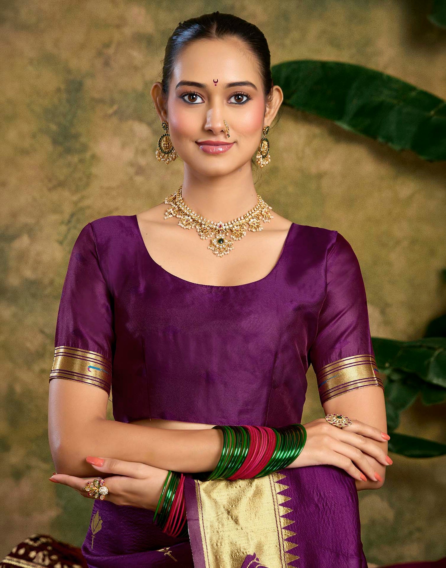 Purple Silk Woven Paithani Saree