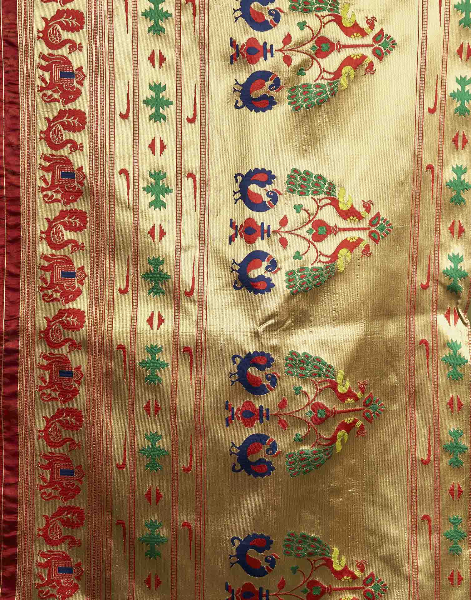 Royal Blue Silk Woven Paithani Saree