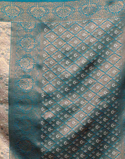 Peach Silk Woven Banarasi Saree