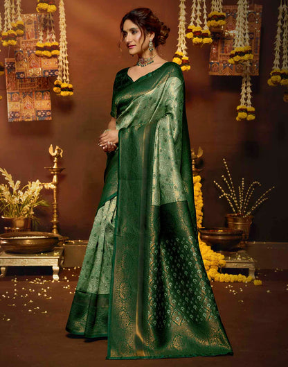 Light Green Silk Woven Banarasi Saree