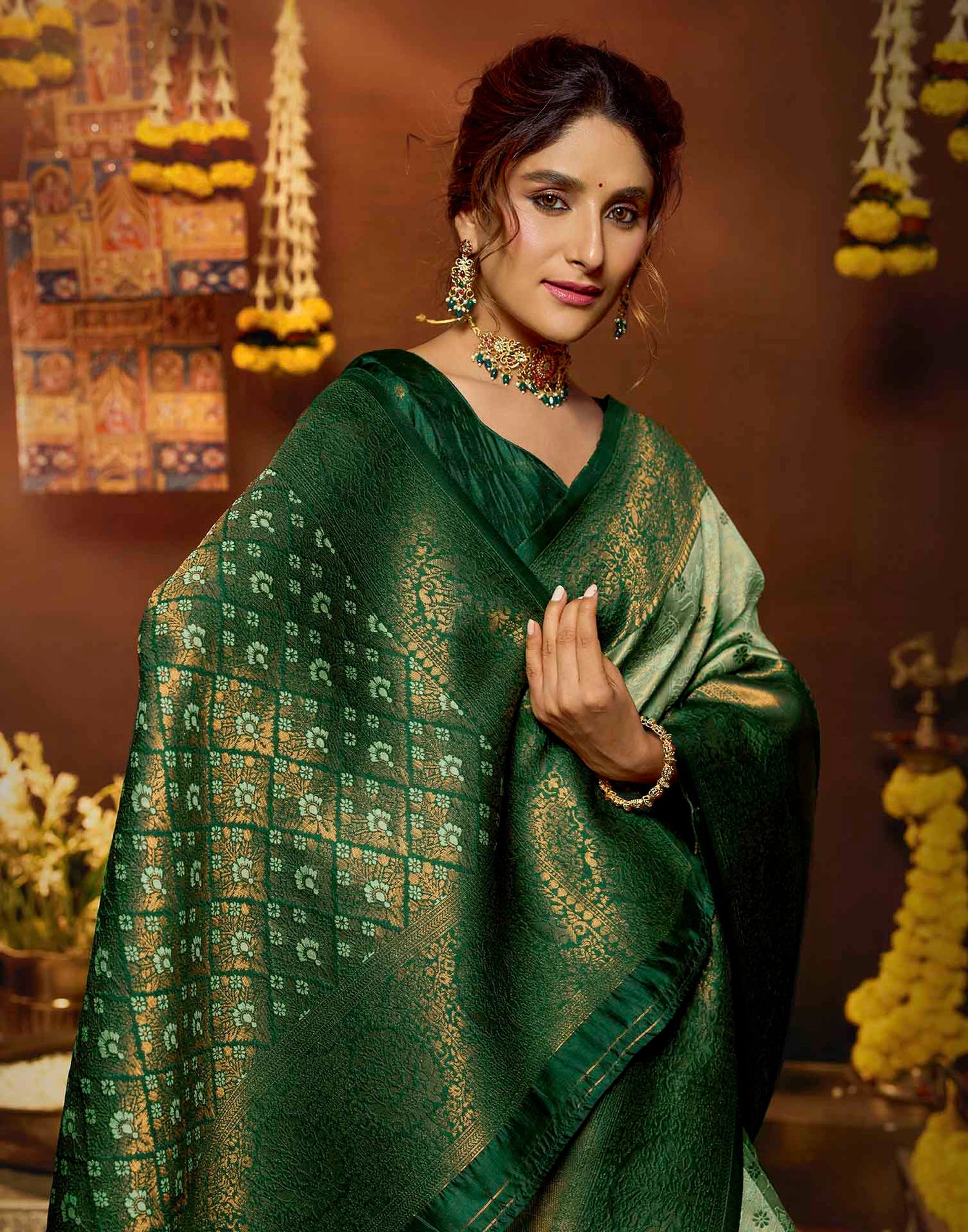 Light Green Silk Woven Banarasi Saree