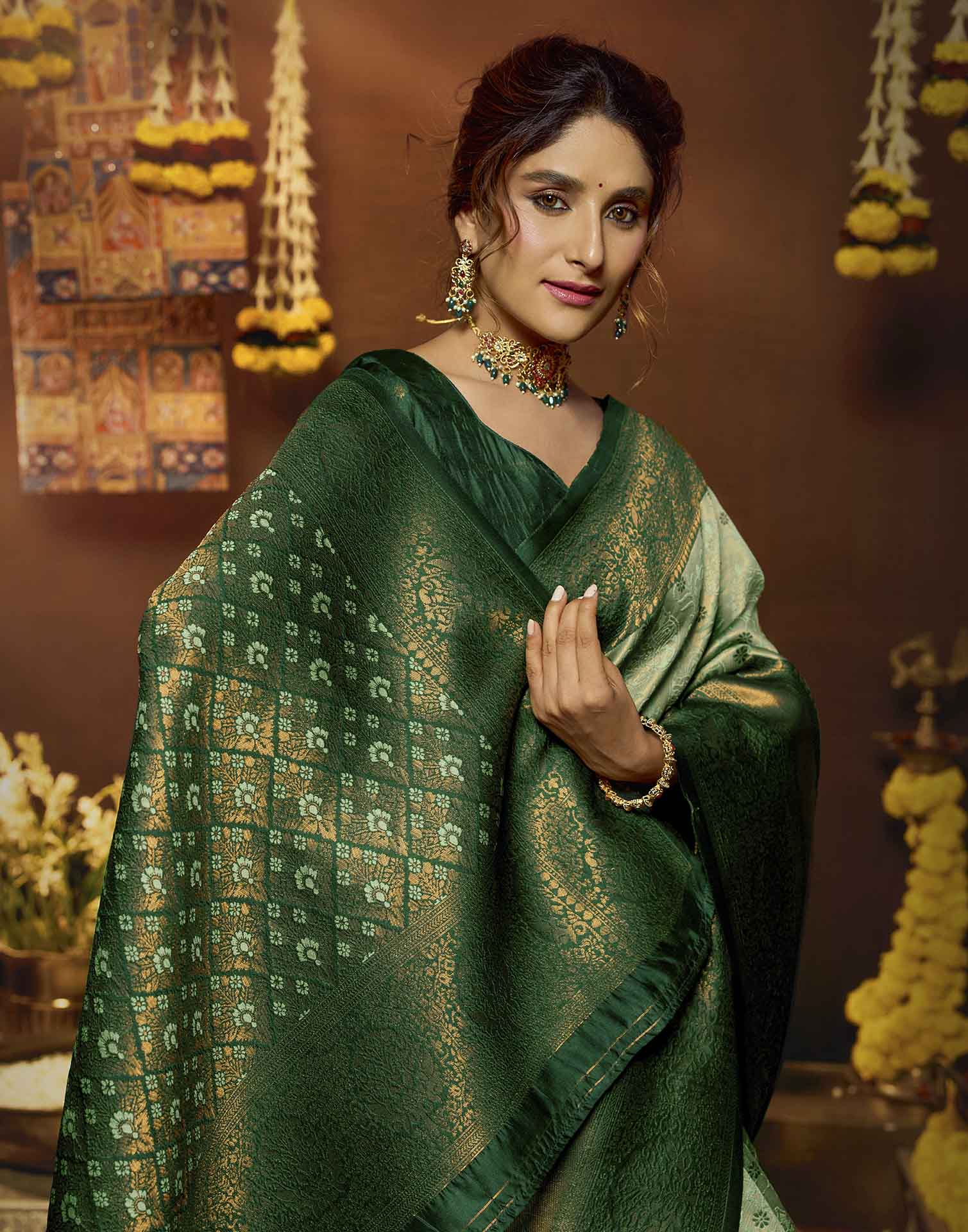 Light Green Silk Woven Banarasi Saree