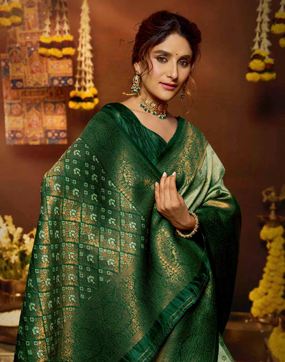 Light Green Silk Woven Banarasi Saree