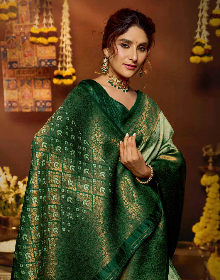 Light Green Silk Woven Banarasi Saree