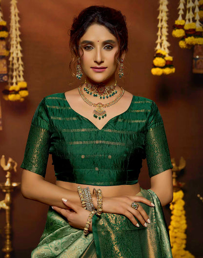 Light Green Silk Woven Banarasi Saree