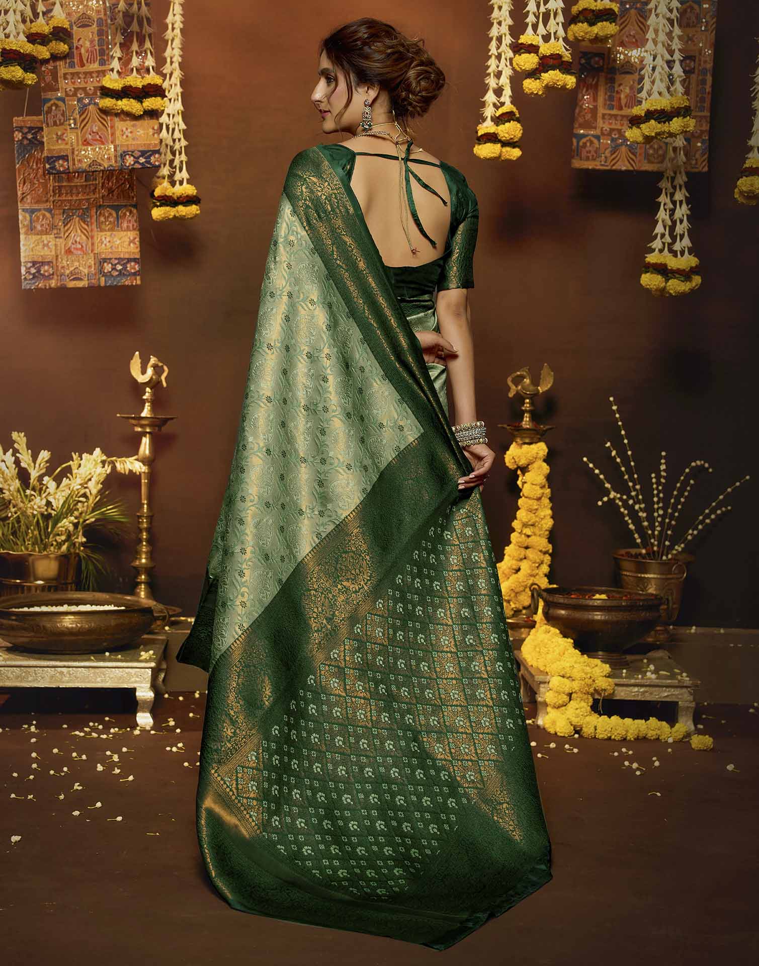 Light Green Silk Woven Banarasi Saree