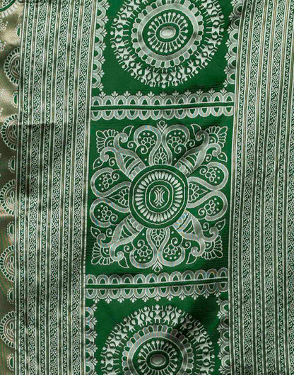 Green Silk Woven Woven Saree