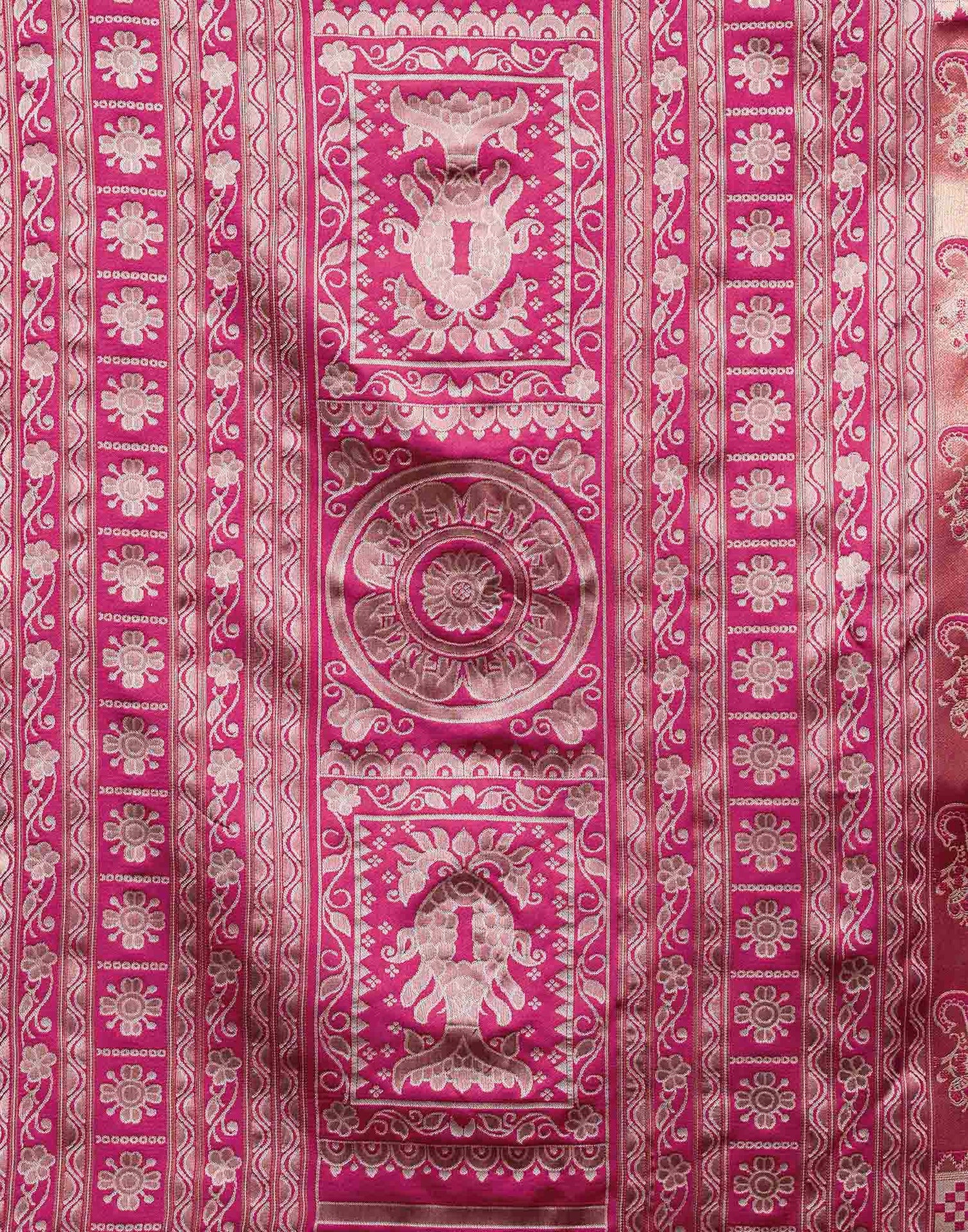 Pink Silk Woven Baluchari Saree