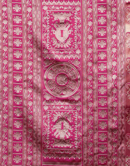 Pink Silk Woven Baluchari Saree