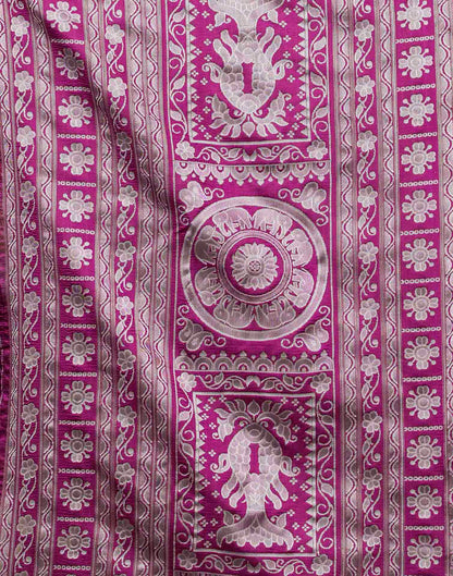Magenta Silk Woven Baluchari Saree