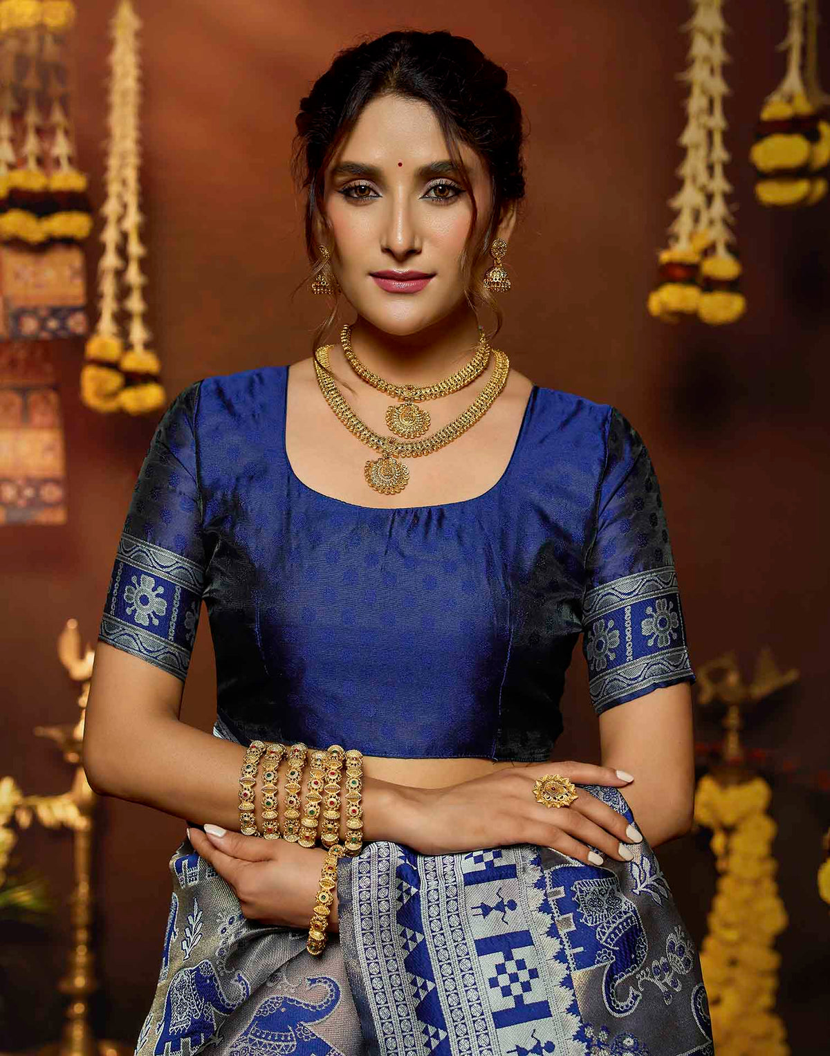 Blue Silk Woven Baluchari Saree