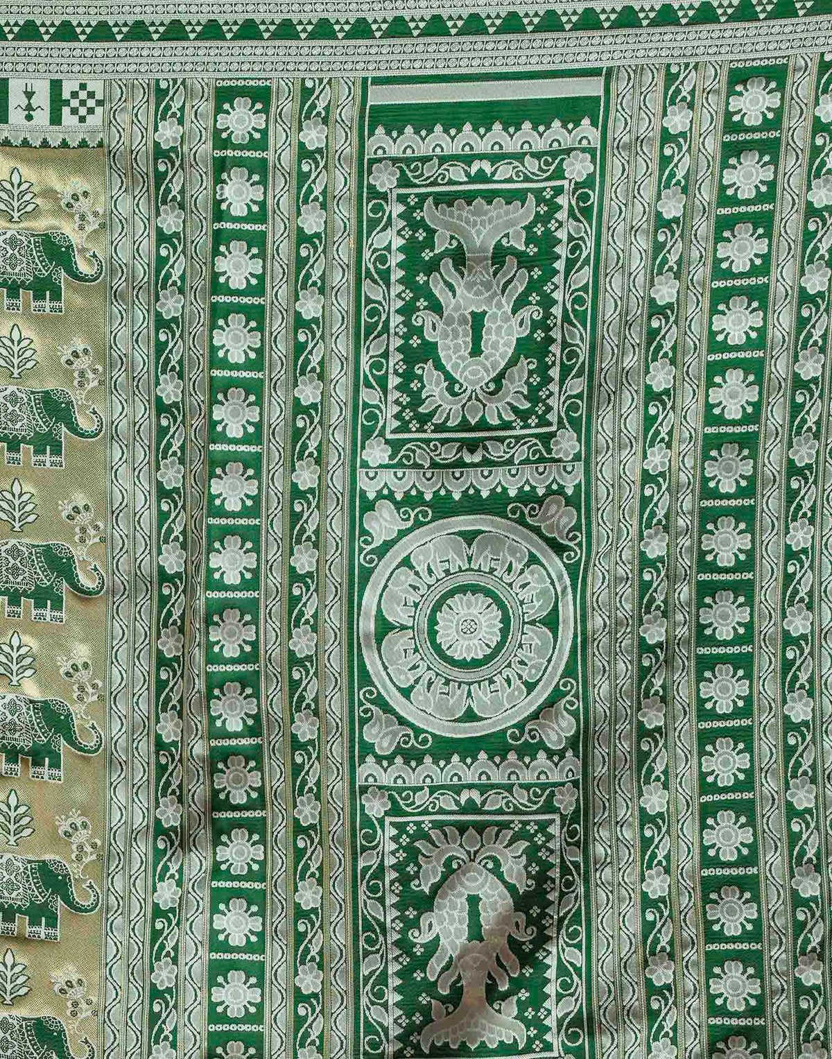 Green Silk Woven Baluchari Saree