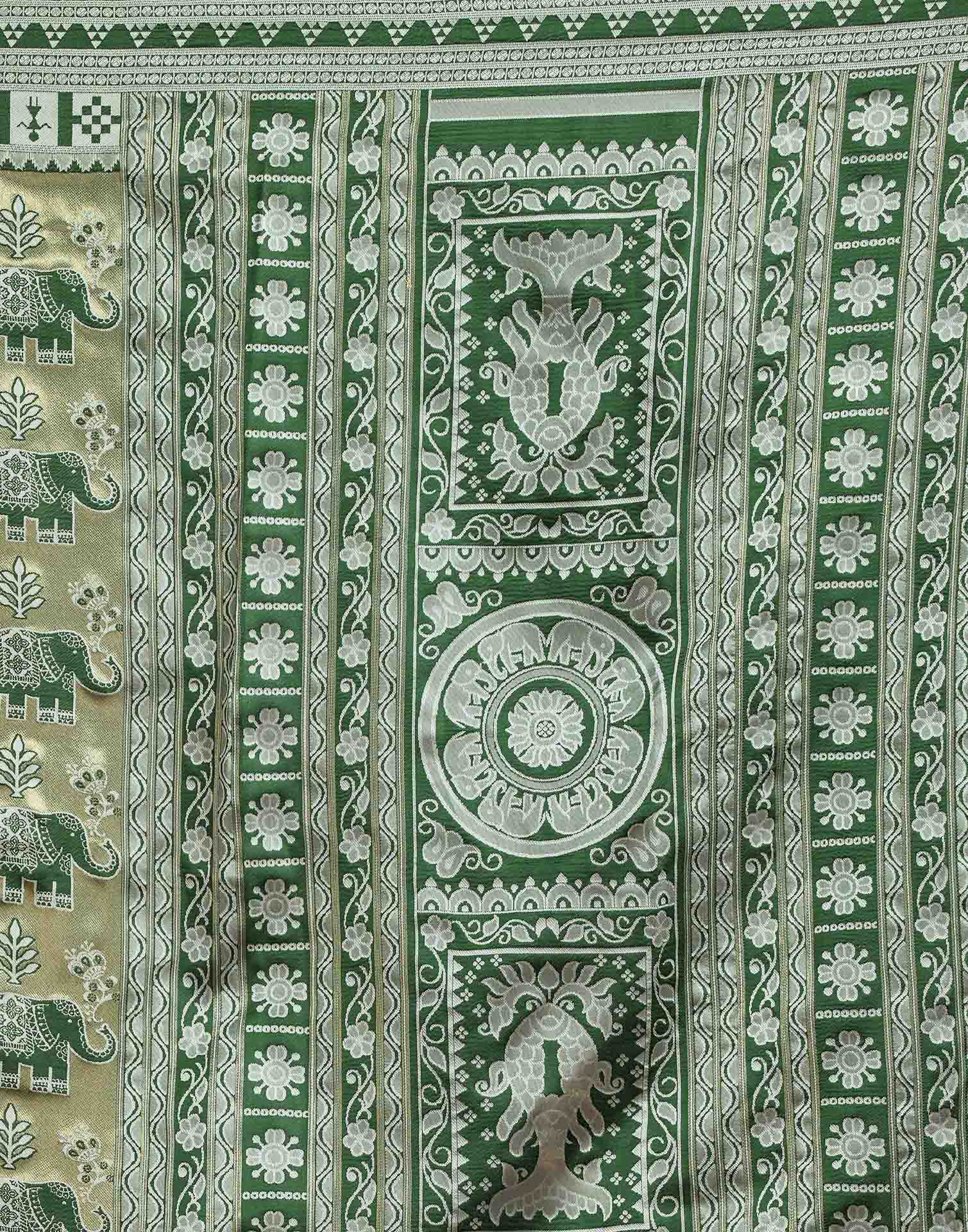 Green Silk Woven Baluchari Saree