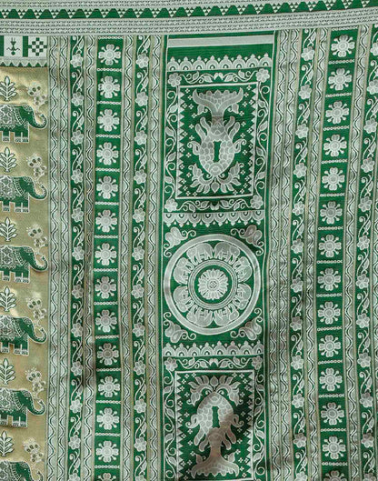 Green Silk Woven Baluchari Saree