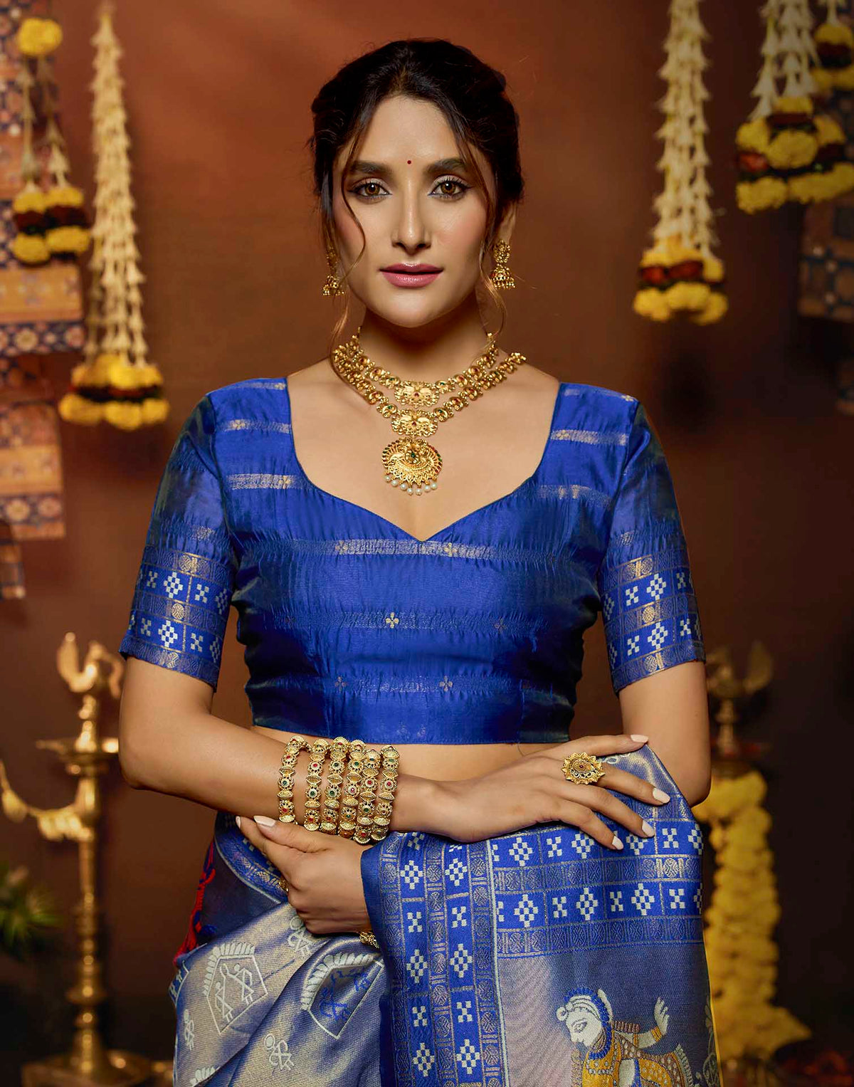 Blue Silk Woven Baluchari Saree