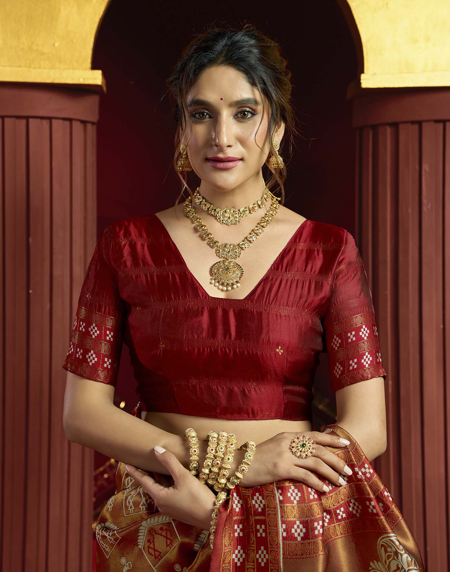 Orange Silk Woven Baluchari Saree
