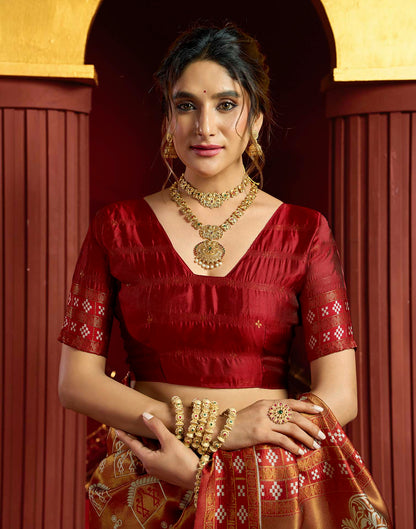 Orange Silk Woven Baluchari Saree