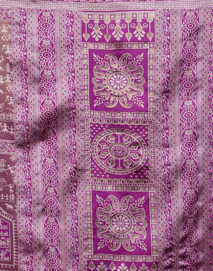 Pink Silk Woven Warli Motif Saree