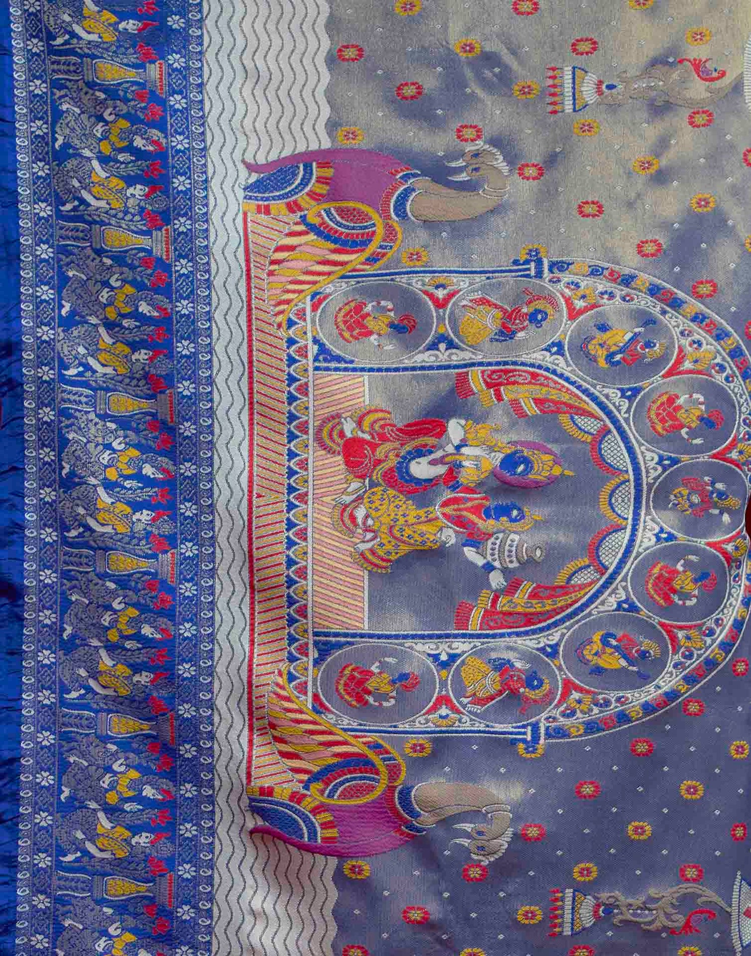 Blue Silk Woven Banarasi Saree