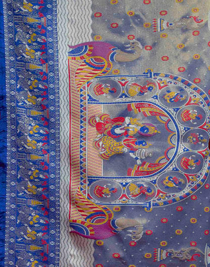 Blue Silk Woven Banarasi Saree