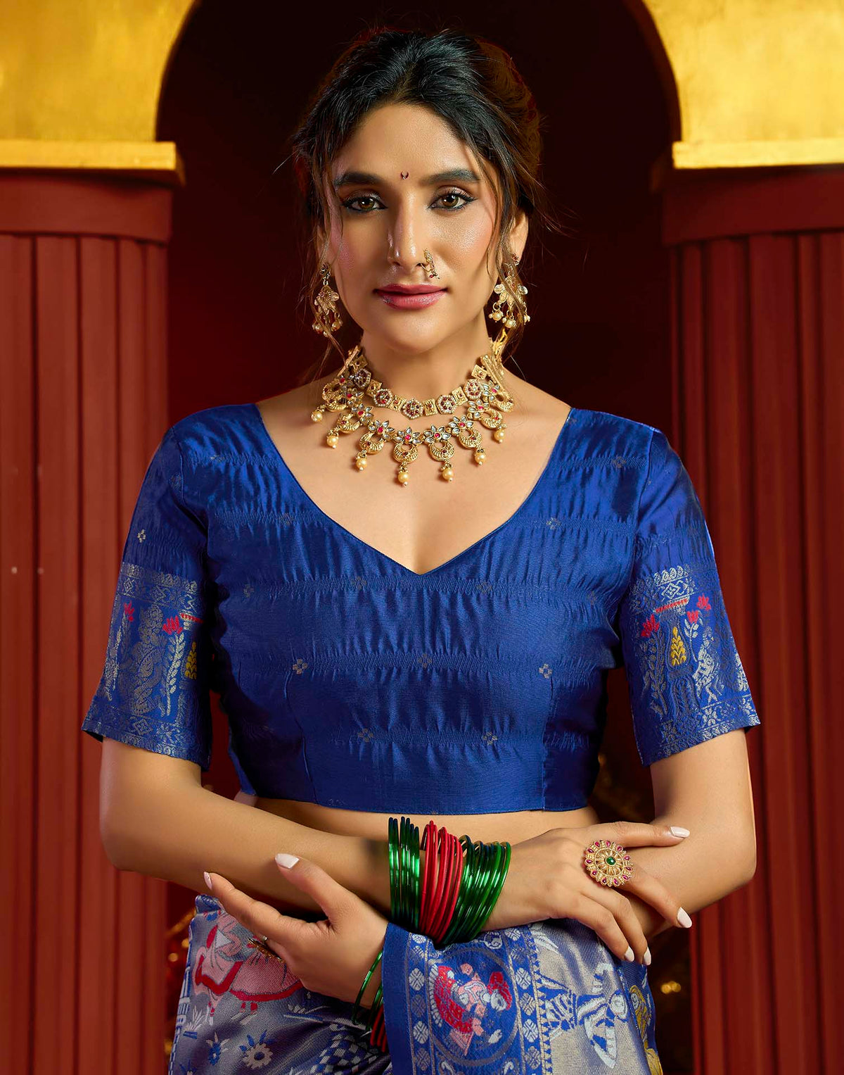 Blue Silk Woven Banarasi Saree