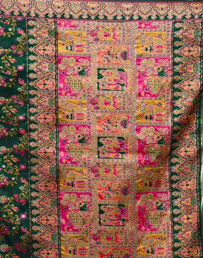 Dark Green Silk Woven Banarasi Saree