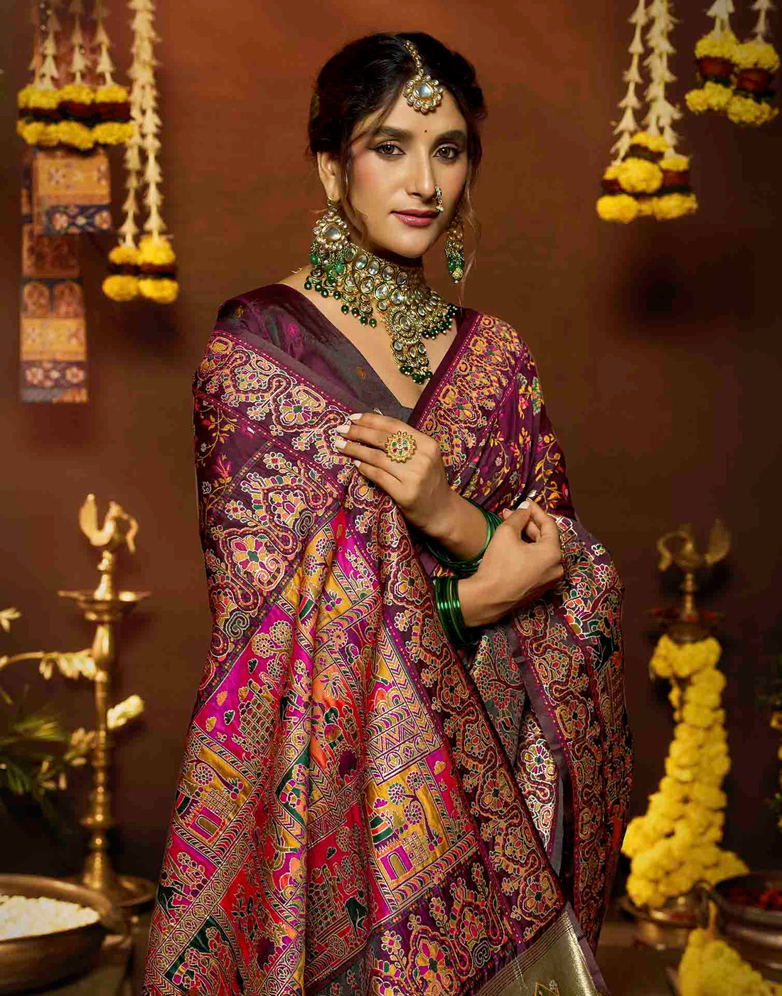 Purple Silk Woven Banarasi Saree