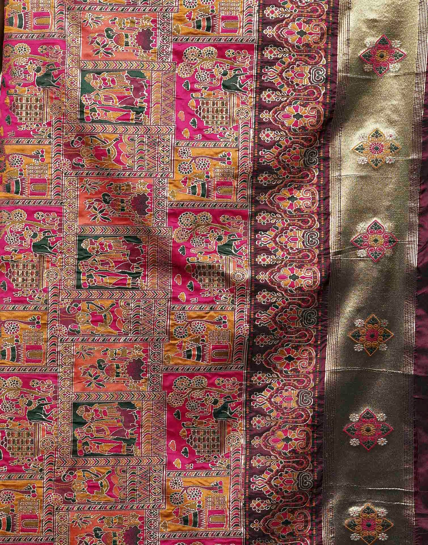 Purple Silk Woven Banarasi Saree