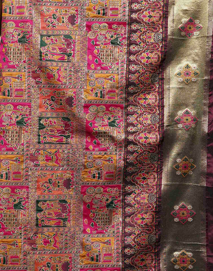 Purple Silk Woven Banarasi Saree
