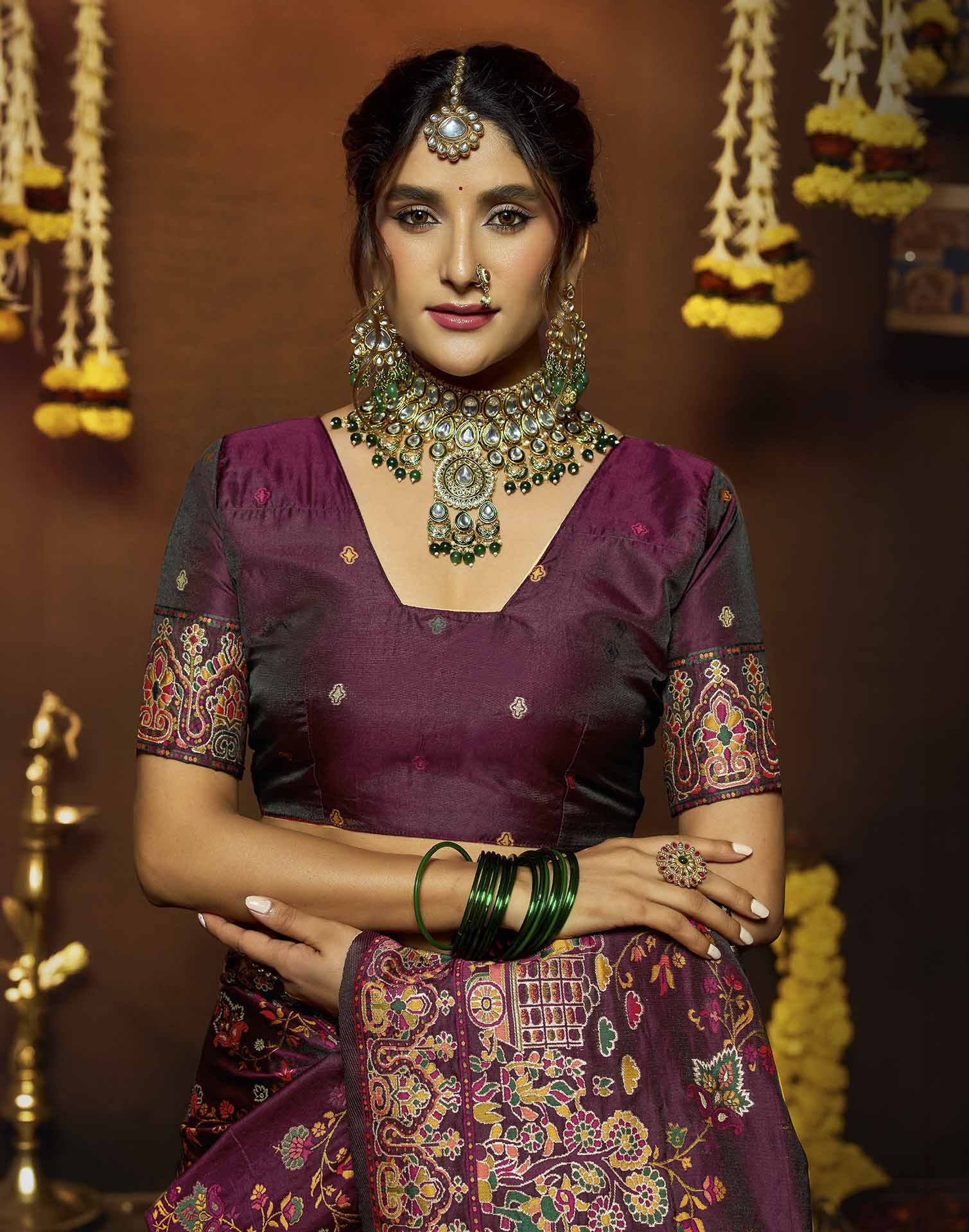 Purple Silk Woven Banarasi Saree