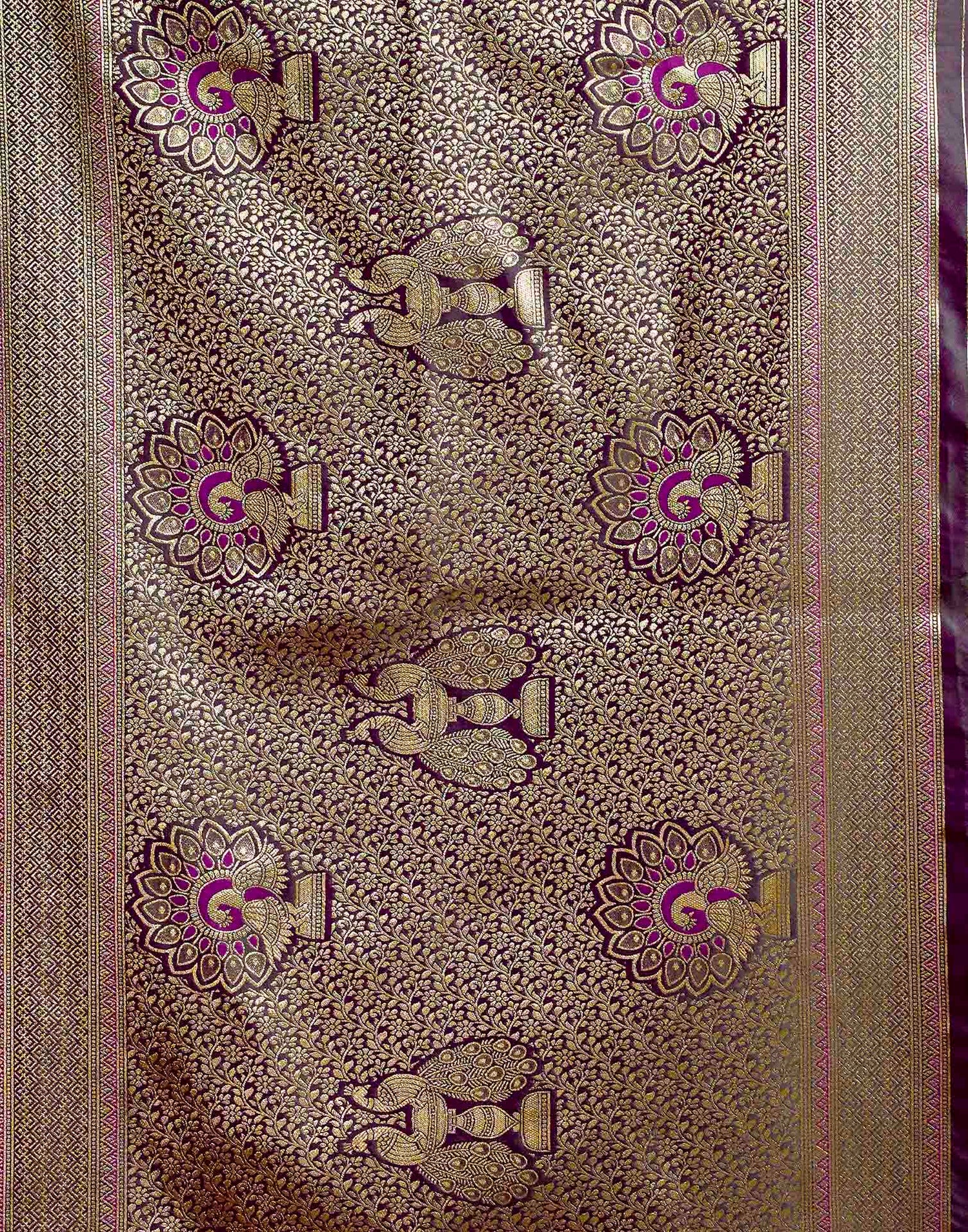 Purple Silk Woven Banarasi Saree