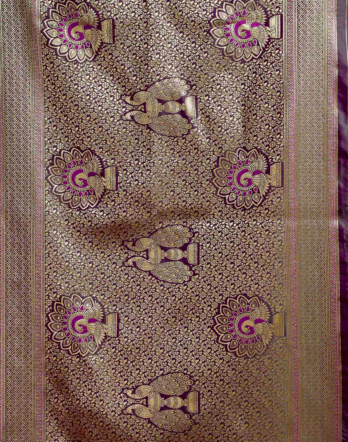 Purple Silk Woven Banarasi Saree