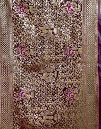 Purple Silk Woven Banarasi Saree